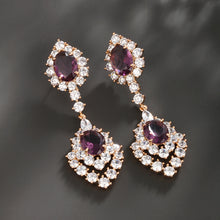 Load image into Gallery viewer, Purple Colored Geometric Earrings

