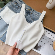 Load image into Gallery viewer, Knitted suspender love button cute inner and outer vest
