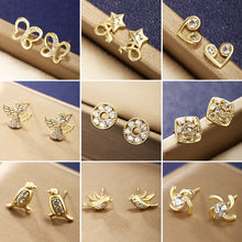 Load image into Gallery viewer, 14K Gold Plated Compact Earrings
