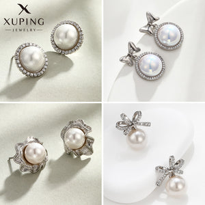 Inlaid Zirconium Retro Pearl Earrings