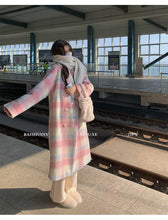 Load image into Gallery viewer, Gentle girly plaid high-end long coat
