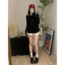 Load image into Gallery viewer, Slightly see-through slant-neck one-shoulder long-sleeved slim fit top

