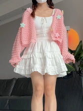 Load image into Gallery viewer, Gentle wind slimming off-shoulder ice silk v-neck sweater jacket
