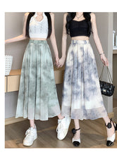Load image into Gallery viewer, Tie-dye ink printing skirt elastic waist high waist a-line skirt umbrella skirt
