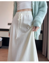 Load image into Gallery viewer, Drawstring tie slimming soft waxy knitted skirt
