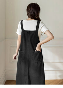 versatile denim suspender skirt