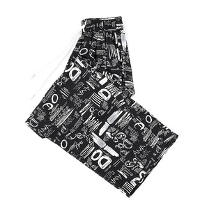 Printed wide-leg pants high waist straight leg mopping pants