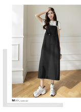 Load image into Gallery viewer, versatile denim suspender skirt
