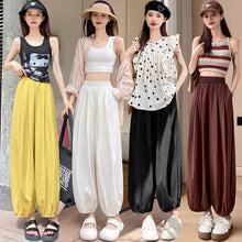Load image into Gallery viewer, Ice silk lazy casual sunscreen leggings cotton and linen bloomers
