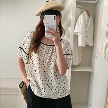 Load image into Gallery viewer, All-match embroidered lapel short-sleeved loose shirt
