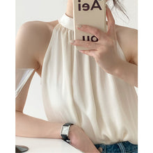 Load image into Gallery viewer, High Quality French Chiffon Shirt Halter Neck Off Shoulder Top
