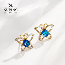 Load image into Gallery viewer, Blue Symphony Bow Stud Earrings
