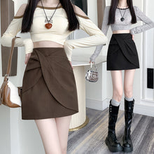 Load image into Gallery viewer, Pleated casual high-waisted hip-covering A-line skirt
