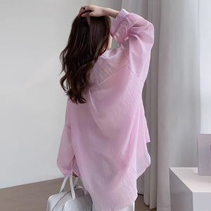 Thin versatile chiffon sun protection shirt
