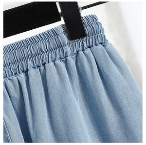 Slimming ice silk straight loose thin high waist shorts
