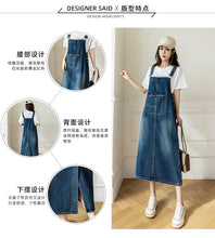 Load image into Gallery viewer, versatile denim suspender skirt
