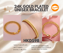 Load image into Gallery viewer, 24K Gold Plated Unisex Bracelet – Timeless Elegance
