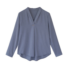 Load image into Gallery viewer, Gentle Style V-neck Long Sleeve Chiffon Top Shirt
