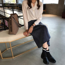 Load image into Gallery viewer, Gentle Style V-neck Long Sleeve Chiffon Top Shirt

