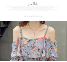 Load image into Gallery viewer, Sling Style Sweet Floral Off-shoulder Dress
