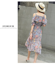 Load image into Gallery viewer, Sling Style Sweet Floral Off-shoulder Dress
