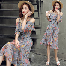 Load image into Gallery viewer, Sling Style Sweet Floral Off-shoulder Dress
