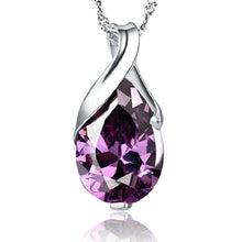 Load image into Gallery viewer, Purple 925 silver Crystal necklace set
