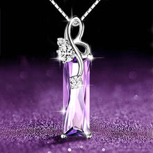 Load image into Gallery viewer, Purple 925 silver Crystal necklace set
