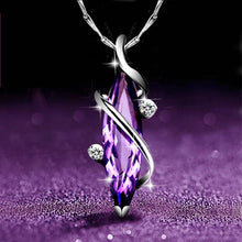 Load image into Gallery viewer, Purple 925 silver Crystal necklace set
