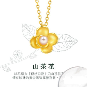 Camellia Flower with Pearl Jewelry Set