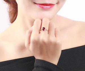 4 Leaves Red Tourmaline Necklace Set