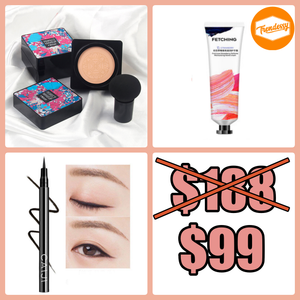 BB cream + 3D Mushroom Sponge + Hand Cream + Eyeliner
