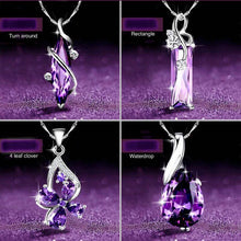 Load image into Gallery viewer, Purple 925 silver Crystal necklace set
