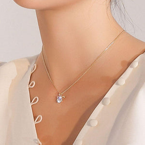 Ribbon Crystal stone 925 silver necklace set