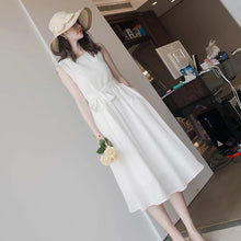 Load image into Gallery viewer, High Waist Sleeveless White Long Skirt Dress
