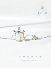 Load image into Gallery viewer, Unicorn Moon Stone Silver Necklace Set
