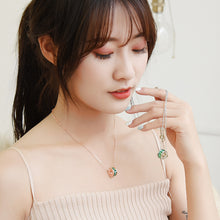 Load image into Gallery viewer, Green Diamond Copper Necklace &amp; Bracelet
