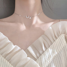 Load image into Gallery viewer, Diamond Moon-star 925 Silver Necklace &amp; Bracelet
