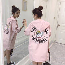 Load image into Gallery viewer, Korean Casual Print Loose Trench Coat Hooded Jacket
