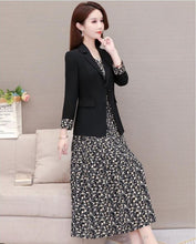Load image into Gallery viewer, Western Style Women&#39;s Suit Floral Dress with Jacket
