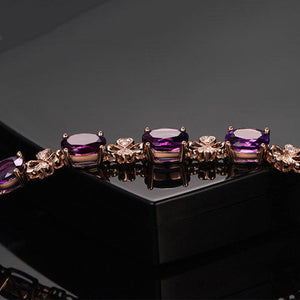 4 Leaves Amethyst Necklace Set