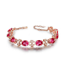 Load image into Gallery viewer, 4 Leaves Red Tourmaline Necklace Set

