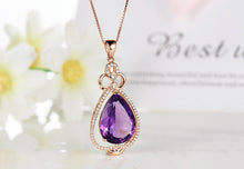 Load image into Gallery viewer, 4 Leaves Amethyst Necklace Set
