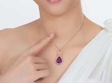 Load image into Gallery viewer, 4 Leaves Amethyst Necklace Set
