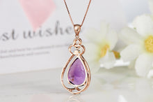 Load image into Gallery viewer, 4 Leaves Amethyst Necklace Set
