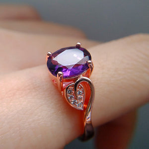 4 Leaves Amethyst Necklace Set