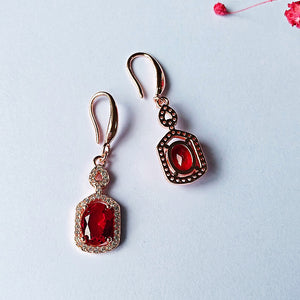 4 Leaves Red Tourmaline Necklace Set