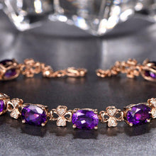 Load image into Gallery viewer, 4 Leaves Amethyst Necklace Set

