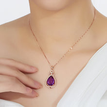 Load image into Gallery viewer, 4 Leaves Amethyst Necklace Set
