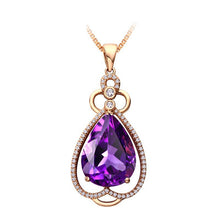 Load image into Gallery viewer, 4 Leaves Amethyst Necklace Set
